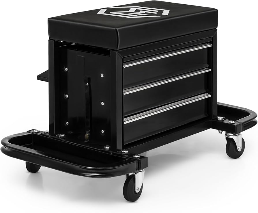 Amazon.com: M-AUTO Rolling Mechanic Stool Garage Toolbox Stool